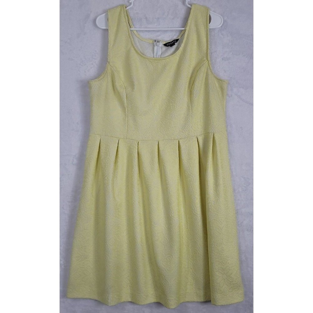 Women's George Yellow Lace Knit Floral Dress Sleeveless Size XXL / 20 Spring